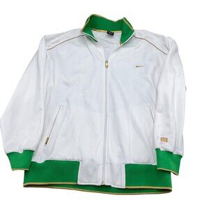 Nike‎ Jacket Adult Large White Green Gold Zip Lebron Basketball St V Mary Irish